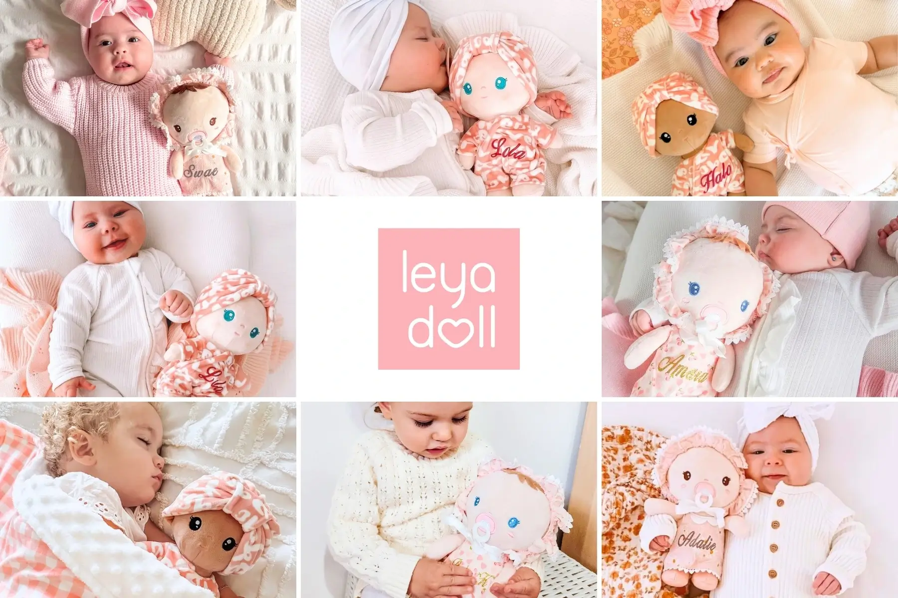 Leyadoll Soft Plush Personalized Leya Doll Baby Girl Doll