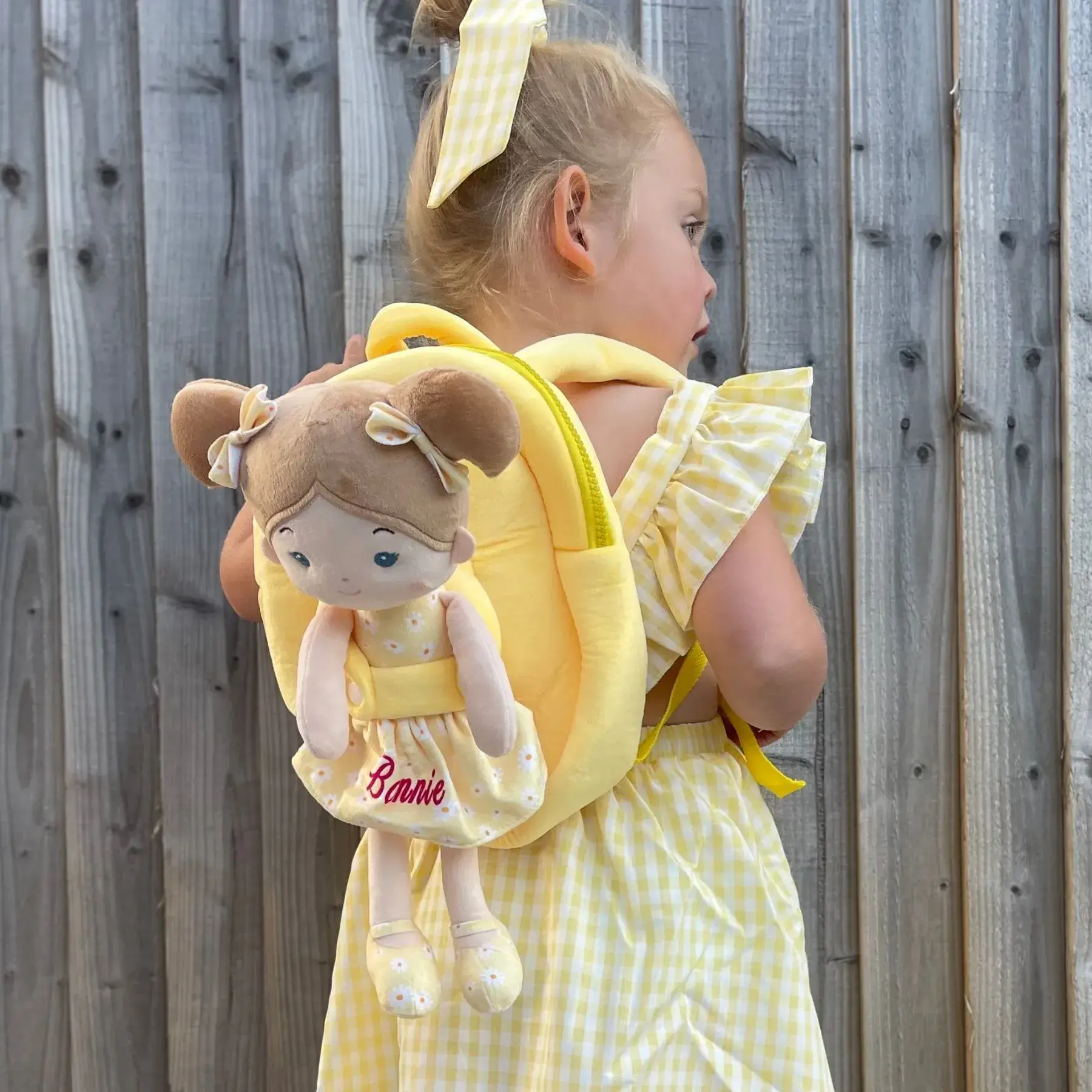 Personalized Daisy Girl Doll Backpack - Yellow - Image 5